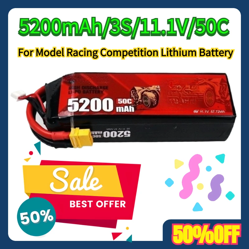 

For Model Racing Competition Lithium Battery 5200mAh/3S/11.1V/50C