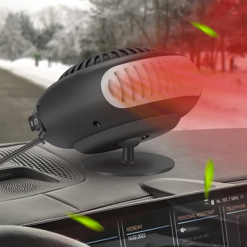 자동차 히터 플러그인 가열 냉각 선풍기, 앞 유리 성에 제거 장치, ABS + 선풍기, 360 ° 회전 가능, 12V