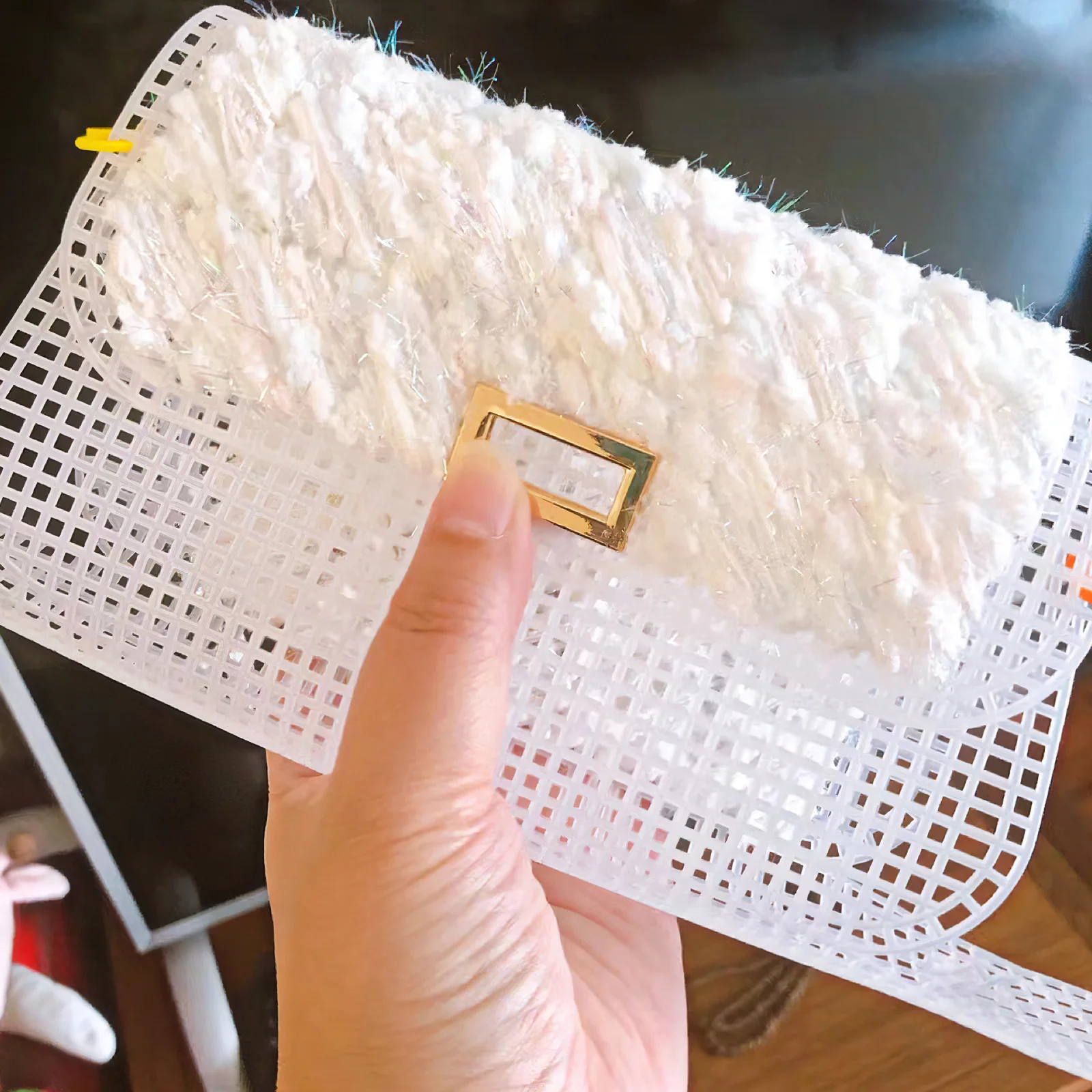 

3pcs Mesh Canvas Sheets 7tc26x33.5cm Clear Plastic Netting for Crochet Quilting Sewing Embroidery DIY Portable Long Lasting