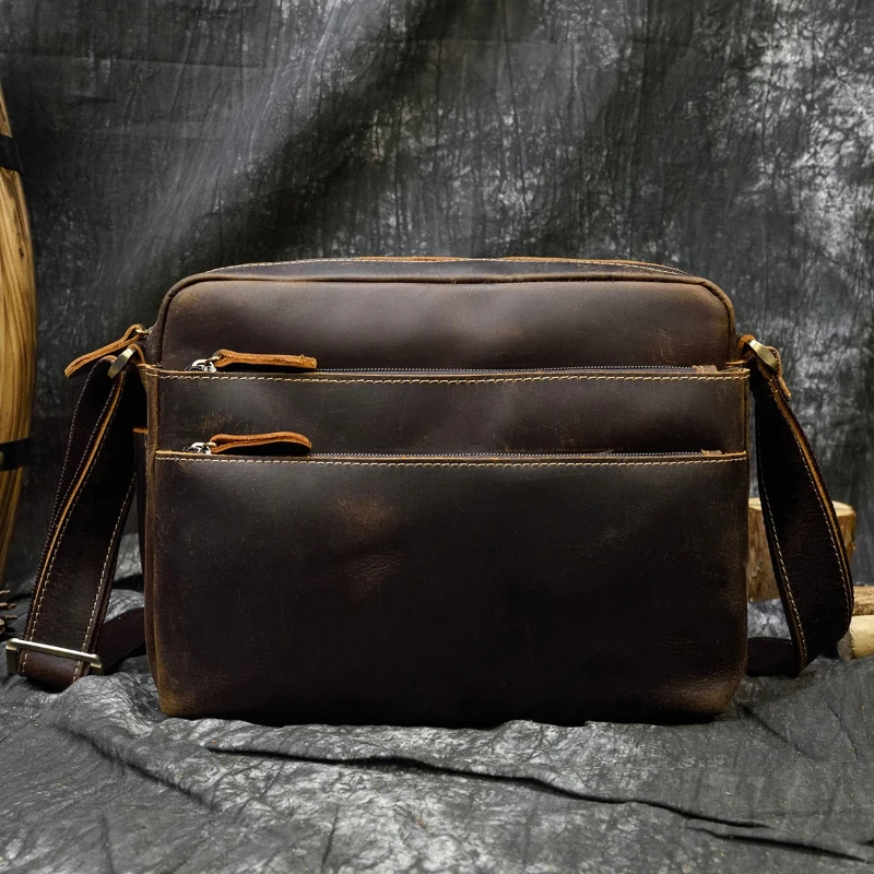 

Боковые сумки на плечо для мобильного телефона, мужские сумки на плечо для отдыха в стиле ретро, дорожные сумки, многофункциональная кожаная сумка Una Bolsa De Hombro MHDJB