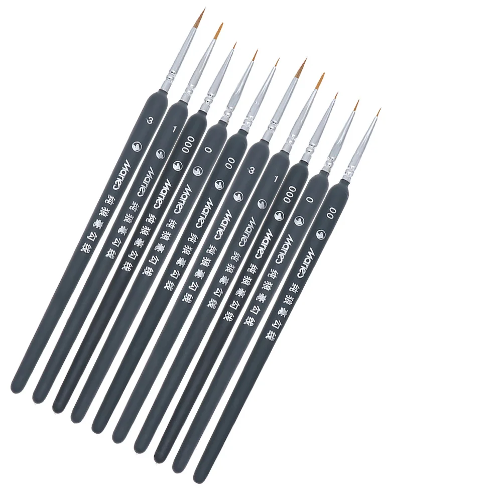 

10 Pcs Straighten Hook Pen Travel Paint Brushes Bamboo Curly Fine Detailing