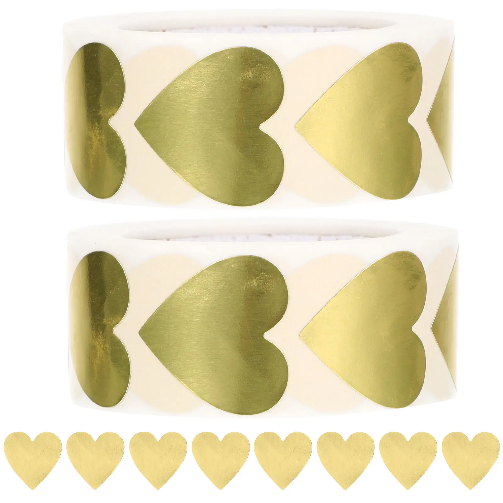 

2 Rolls Decorative Heart Label Stickers with Strong Adhesion Perfect for Envelope Sealing Gift Wrapping Scrapbook Baking