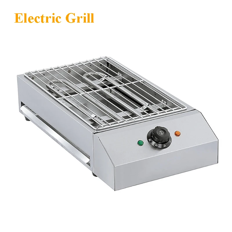 Commercial BBQ Barbecue Household Desktop Electric Grill Stainless Steel Griddle Smokeless