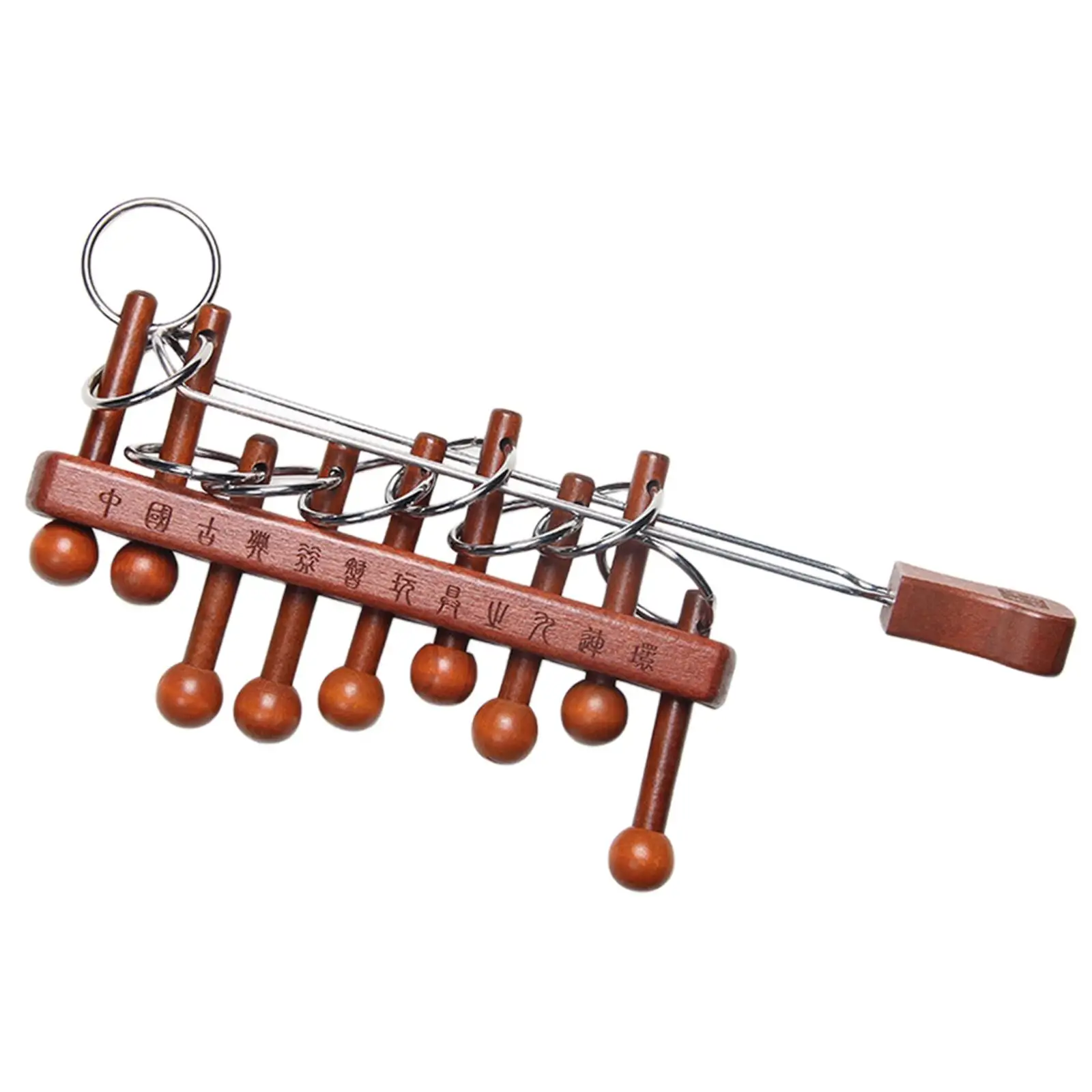 Brain Teaser Negen gekoppelde ringen PuzzelEducatief speelgoed IQ Truc Speelgoed Chinese houten sequentiële beweging Handheld voor volwassenen