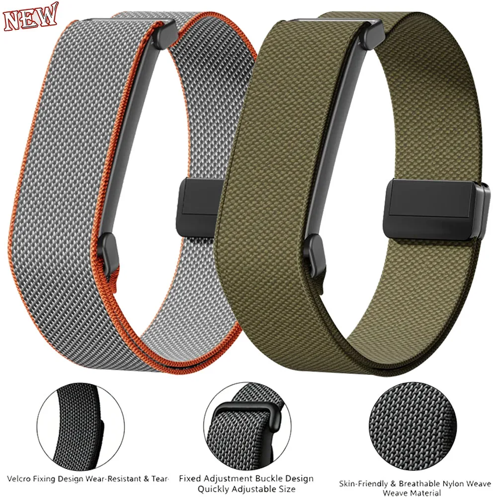 Metallgehäuse + Sport-Nylonarmband für Google Fitbit Air, schnell trocknend, atmungsaktiv, bequem, für Google Fitbit Air, magnetisches elastisches Band