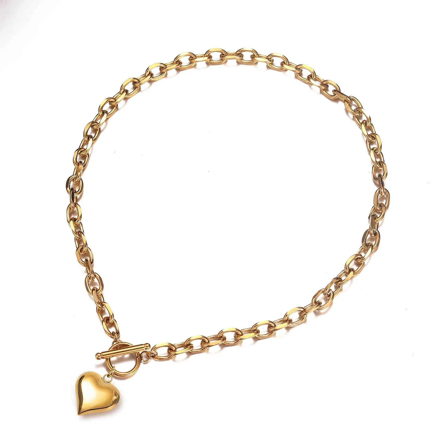 

Новые дизайнерские подвески-сердечки из нержавеющей стали для женщин, модные украшения, колье-чокеры с застежкой.