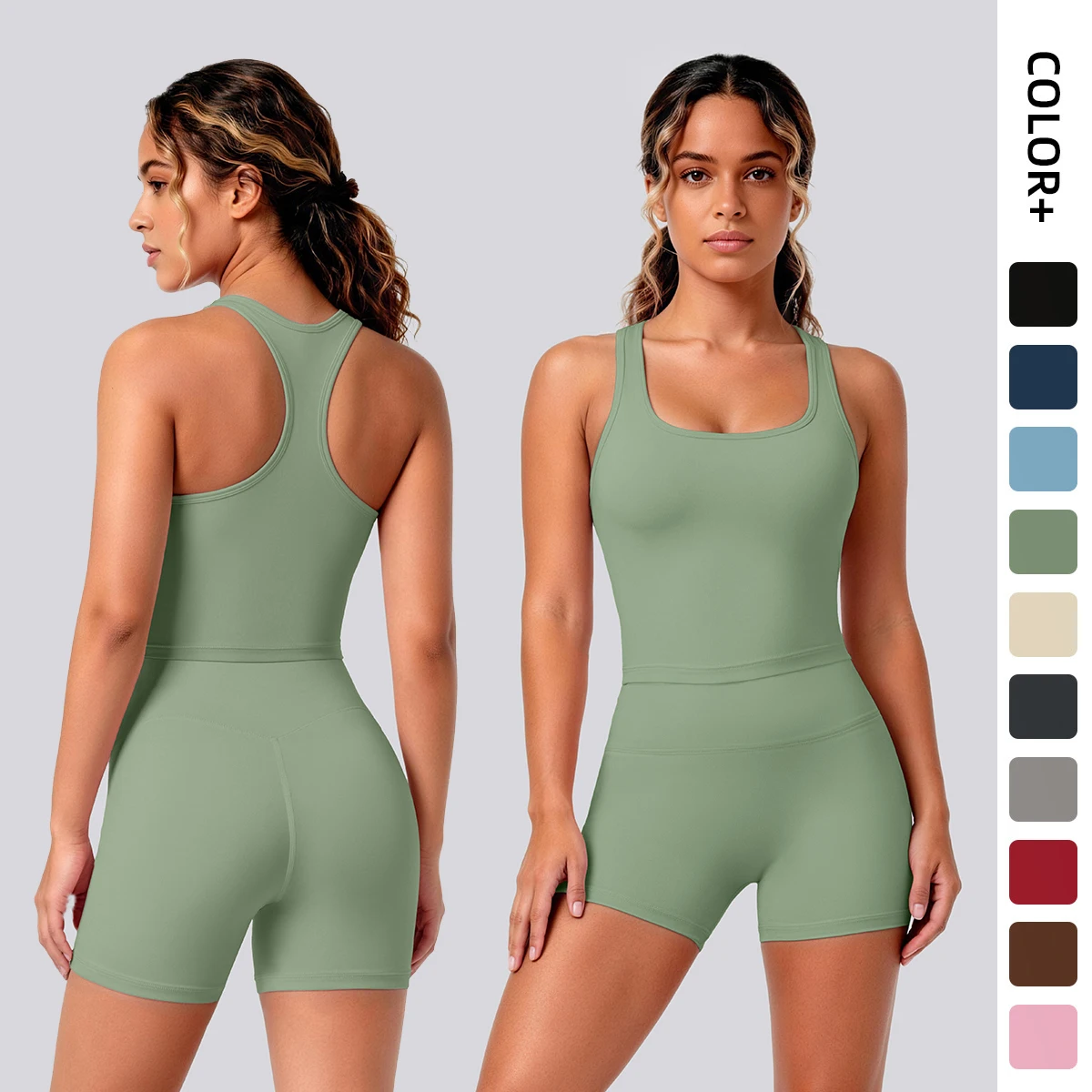 Pilates Yoga Outfit - 2-delig dames yogaset: ademende workout top,