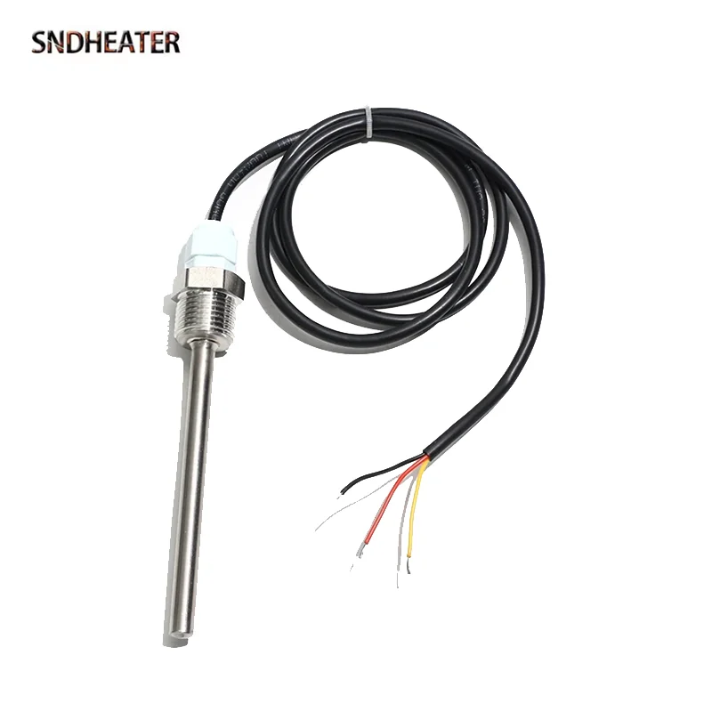 SNDHEATER NTC Temperature Sensor Thermocouple 10K G1/2" 20MM Thread 1M Wire Water Temperature Measuring Probe 30/50/100/150MM
