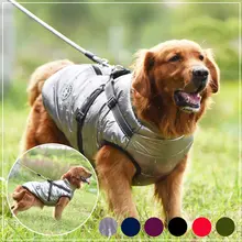 Large Waterproof Dog Jacket with Harness #4