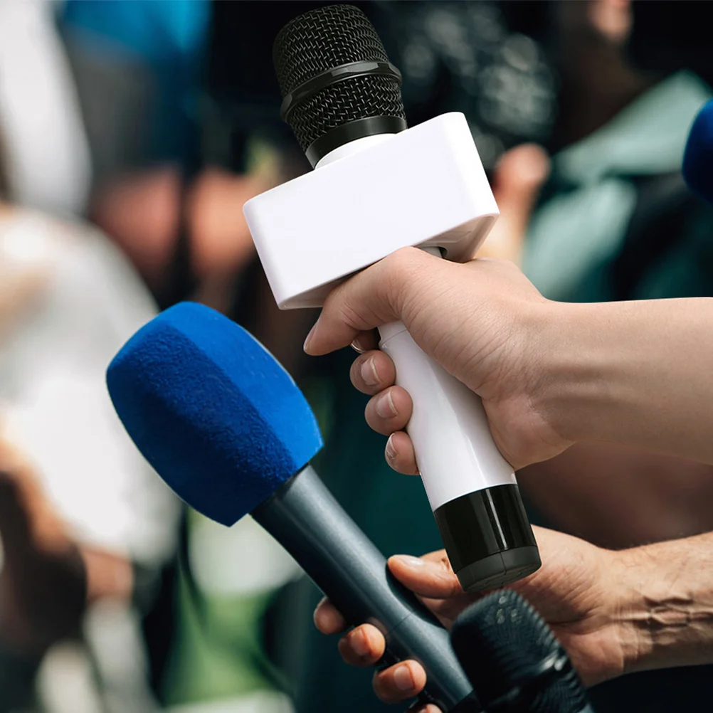 

3pcs Mic Flag For Microphone Professional Interview Logo Station Multi-Functional Studio Equipment Portable Audio Video Device