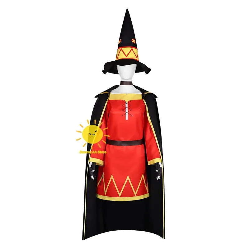 2025 11 أزياء أنيمي كونو سوباراشي سيكاي ني شوكوفوكو وو التأثيرية معطف ميجومين تنورة شعر مستعار لحفلة الهالوين كوس Wo