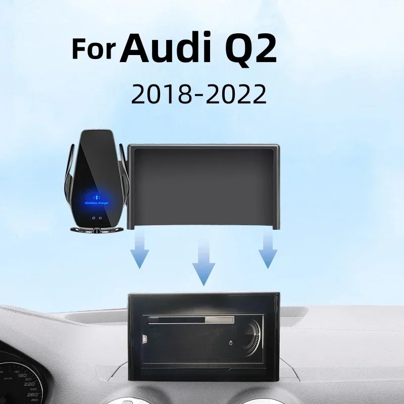 

For 2018-2022 Audi Q2 Car Screen Phone Holder Wireless Charger Navigation Modification Interior 8.3 Inch Size