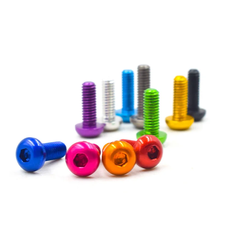 M4 Aluminum Alloy Round Head Hex Socket Screws, Anodized Colorful Decorative Bolts for DIY Handmade Projects