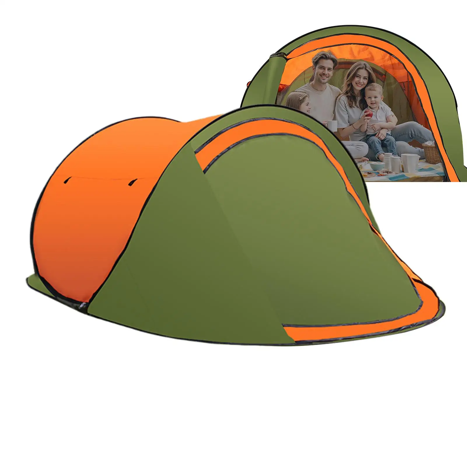

Outdoor Tents For Camping Color-Block Gnat-Proof Tent 3-4 Person Foldable Gnat-proof Shelter For Outdoors Backyard Hunting