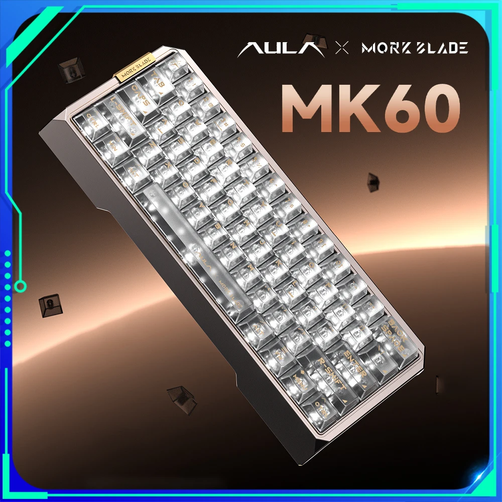 

AULA MK60 Проводная клавиатура с магнитным переключателем RGB Механическая клавиатура с горячей заменой 0,001RT 0,108MS Индивидуальные игровые клавиатуры Gifts