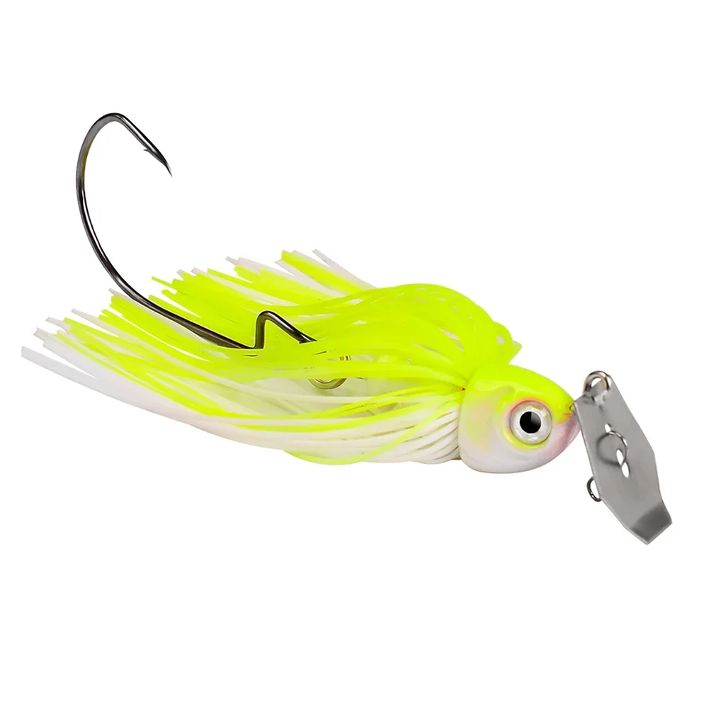 Buzzbait Lure Optimized for Warm Water For Bass Fishing with Strong Acoustic Signal and Visual Flash Combination