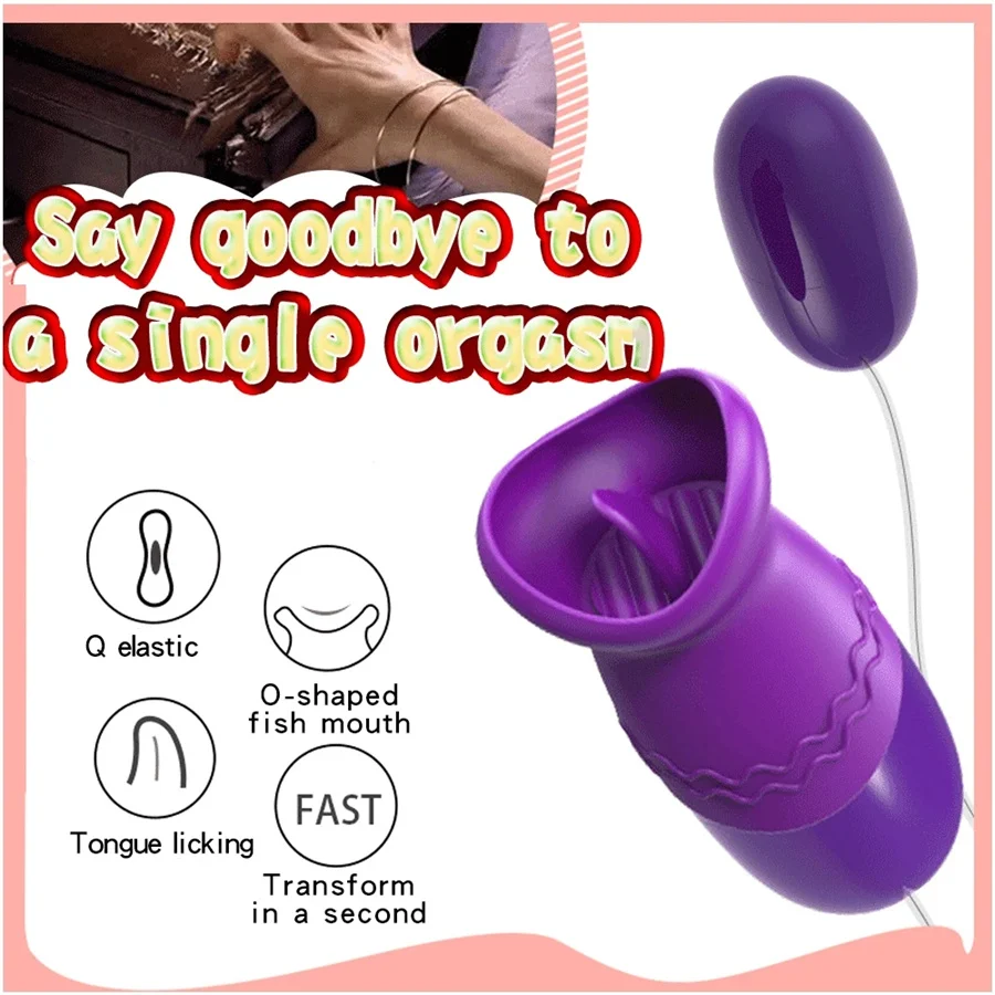 Tongue Oral Licking Vibrator Masturbator Powerful Vibrating Egg Vagina Massage G Spot Clitoris Stimulator Sex Toys For Women