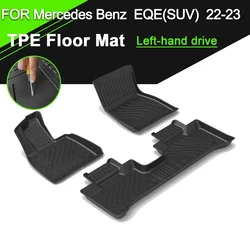 Car Floor Mat Waterproof TPE Rubber Non-Slip Fully Surrounded Refit Left Hand Drive for Mercedes Benz EQE/EQE SUV 2022-2023