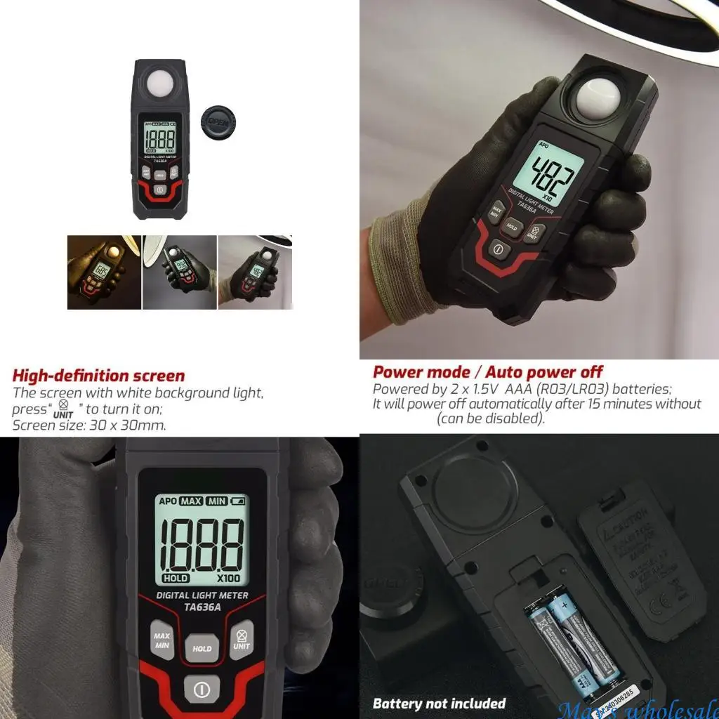 

Luxmeter Light Intensity Tester for Efficient Light Analysis Easy Data Transfer 448A