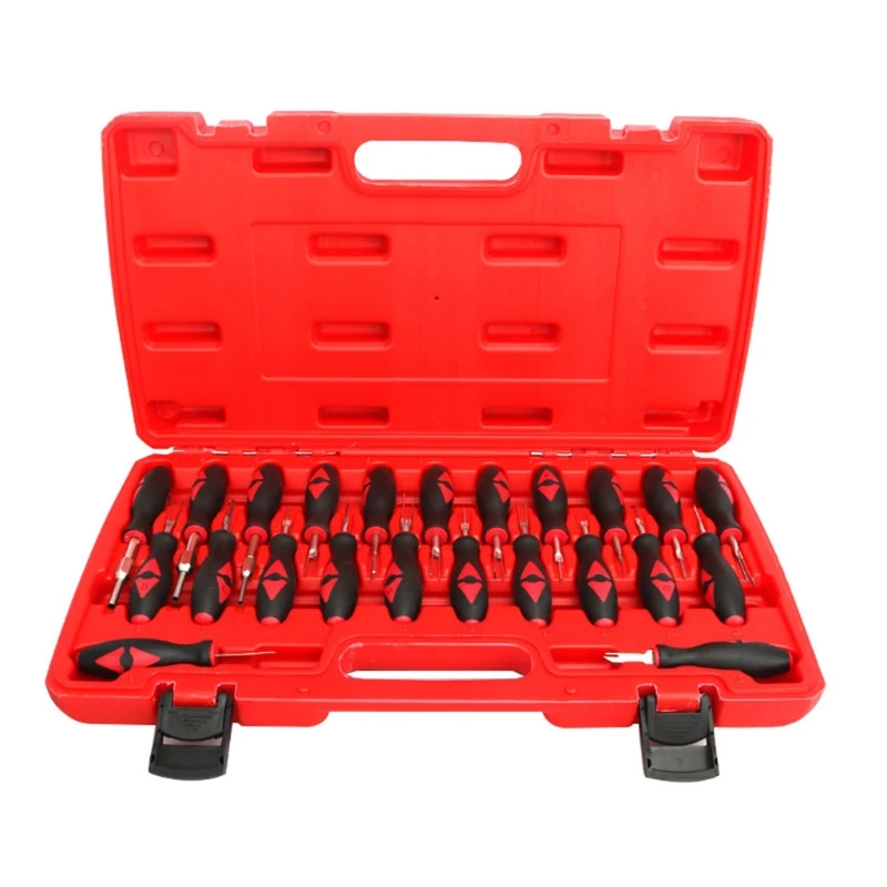 ipiip Car Universal Terminal Release Removal Tool Set Automotive Wiring Connector Crimp Pin Extractor with Non-slip Handle