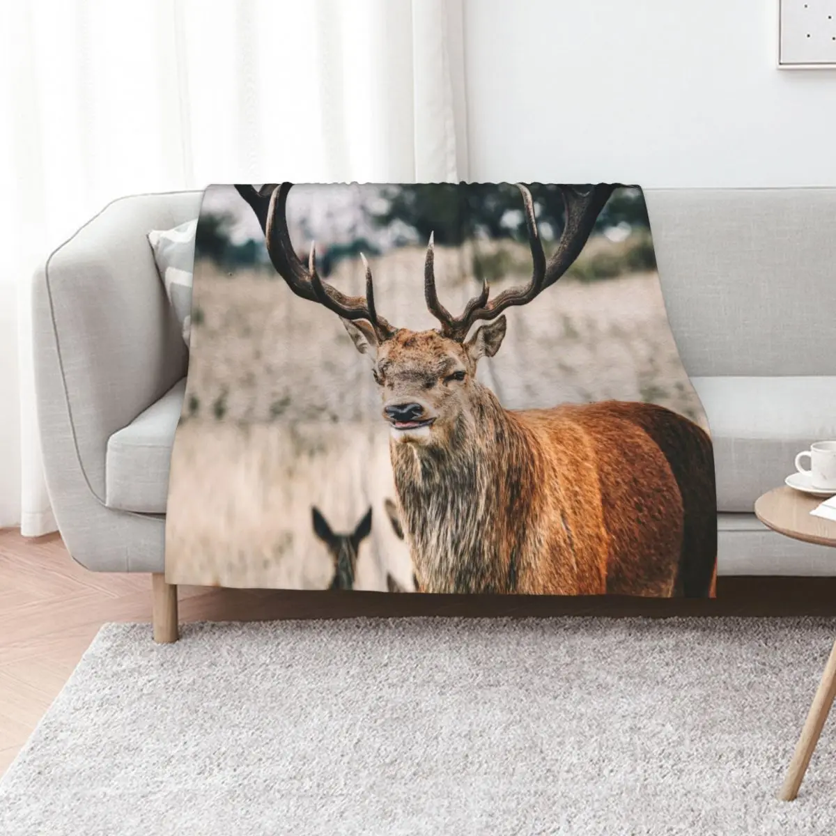 

The proud deer Throw Blanket For Decorative Sofa Soft Plush Plaid Decorative Sofa Nap Blankets