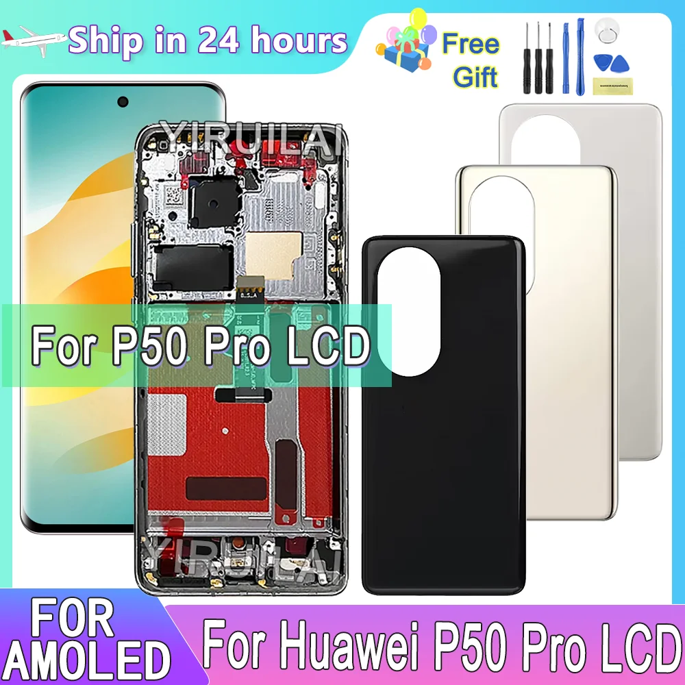 

6.6'' AMOLED For Huawei P50 Pro LCD Display Touch Screen Digitizer Assembly For Huawei JAD-AL50 JAD-LX9 J LCD Display Department