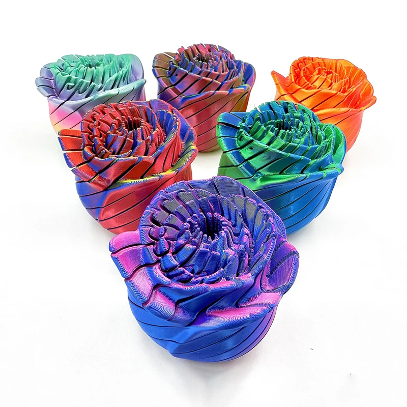 3D Printed Rose Shaped Stress Relief Spiral Egg Toy - Unique Home Decor & Gifting Option