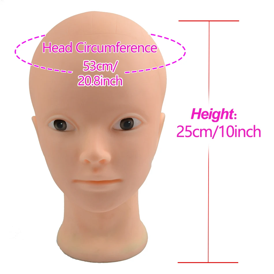 Professional Makeup Bald Mannequin Head Manikin Model Head For Making Wigs Cosmetology Training Doll Head For Displaying Makeup