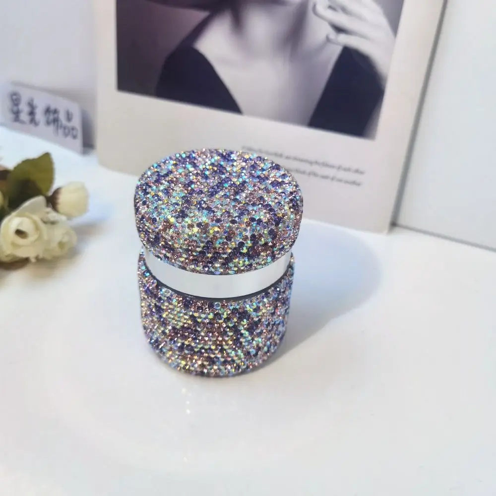 Rhinestone Airless Cream Bottle Dispenser Refillable Push Down Pump Cosmetic Container Emulsion Box Space Saving Empty Glass Jar