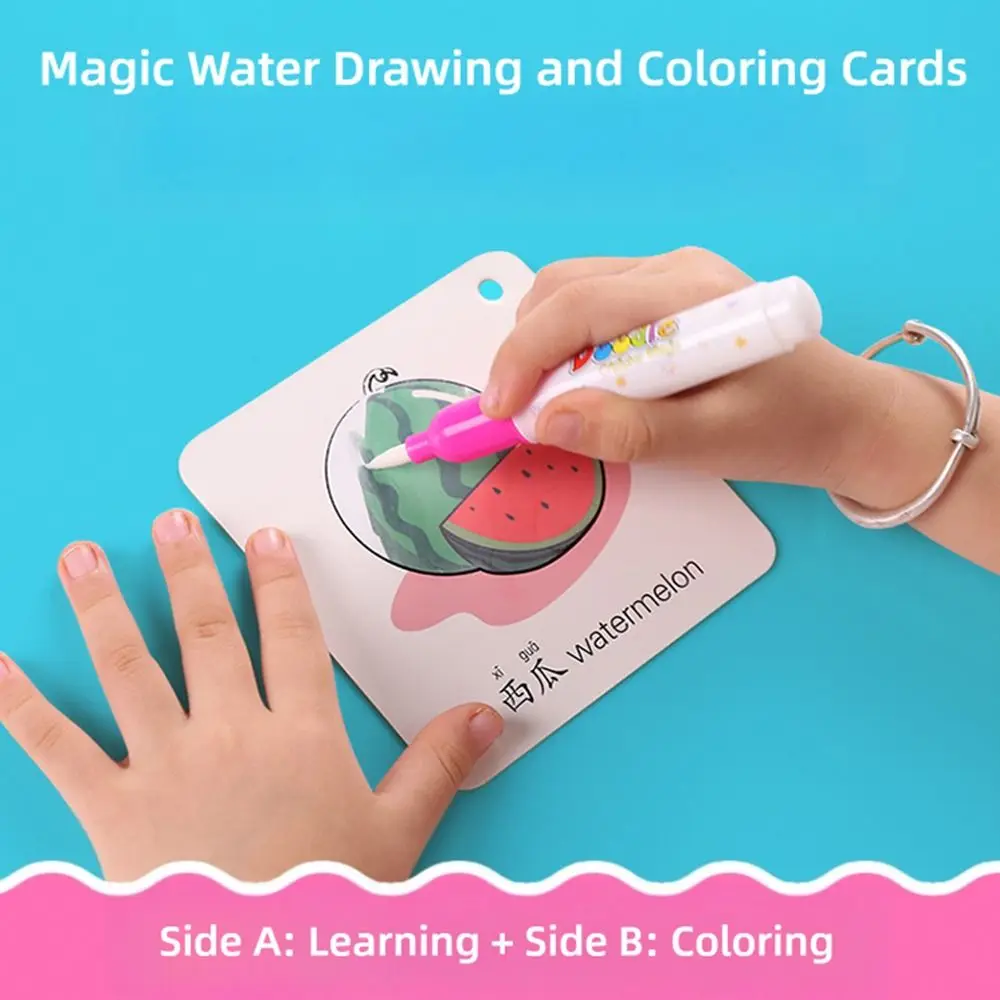 بطاقات رسم مائية سحرية بنمط الرسوم المتحركة لا يمكنها تمزيقها بعيدًا بموضوع مختلف، بطاقة تلوين قابلة لإعادة الاستخدام، تنوير جرافيتي #4