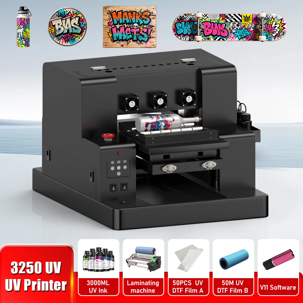 

A3 UV Flatbed Printer For Epson L805 UV Printer A3 A4 UV DTF Sticker Printer For Bottle Case Acrylic Glass Printing Machine