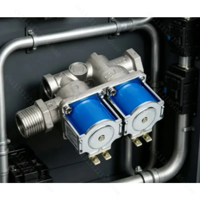 24V Universal Double Solenoid Valve, Internal Thread Design, Gas Oven Repair Replacement Part