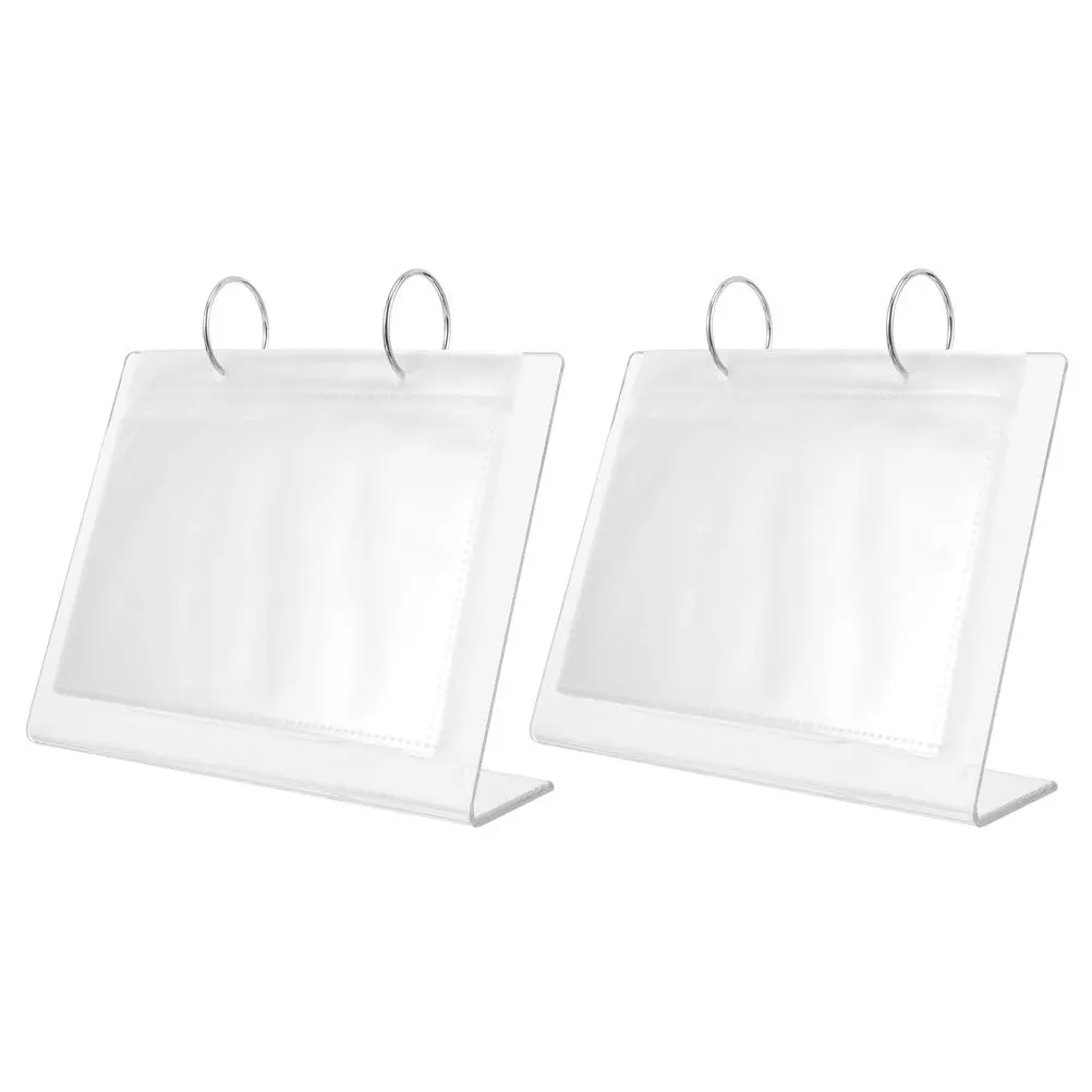 

2Pcs Acrylic Nail Art Sticker Display Stand Nail Sticker Album Holder Desktop Storage Organizer Rack Photocard Stand