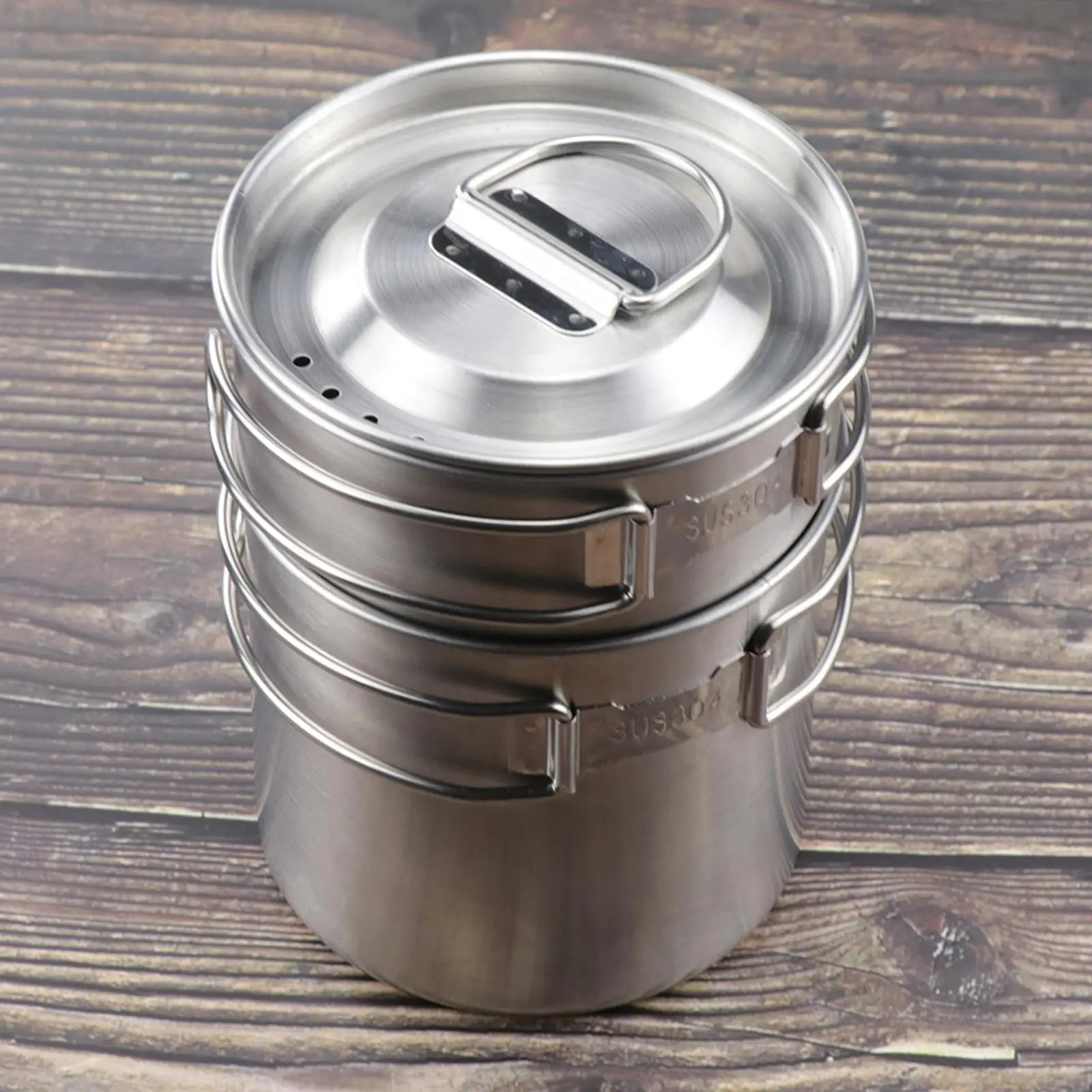 

Portable Camping Cup Folding Handle Water Cup Stainless Steel Coffee Mug Drinking Mug Jug
