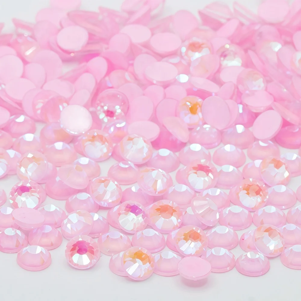 ss6-ss30 Luminous Neon Crystal AB Glass Non Hot Fix Rhinestone Flatback Glue On 3D Glitter Nail Art Rhinestones Decorations