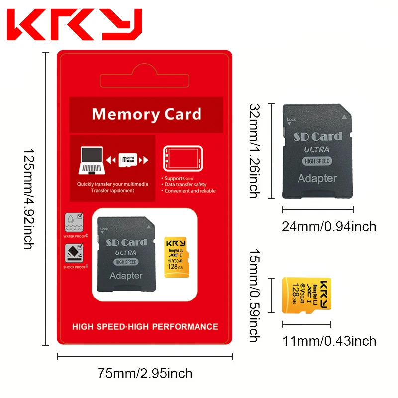 Kartu memori mikro SD TF U3, kartu memori mikro SD TF U3 128GB 64GB 32GB 16GB 8GB 128GB U3 kecepatan tinggi kelas 10 kartu memori untuk ponsel