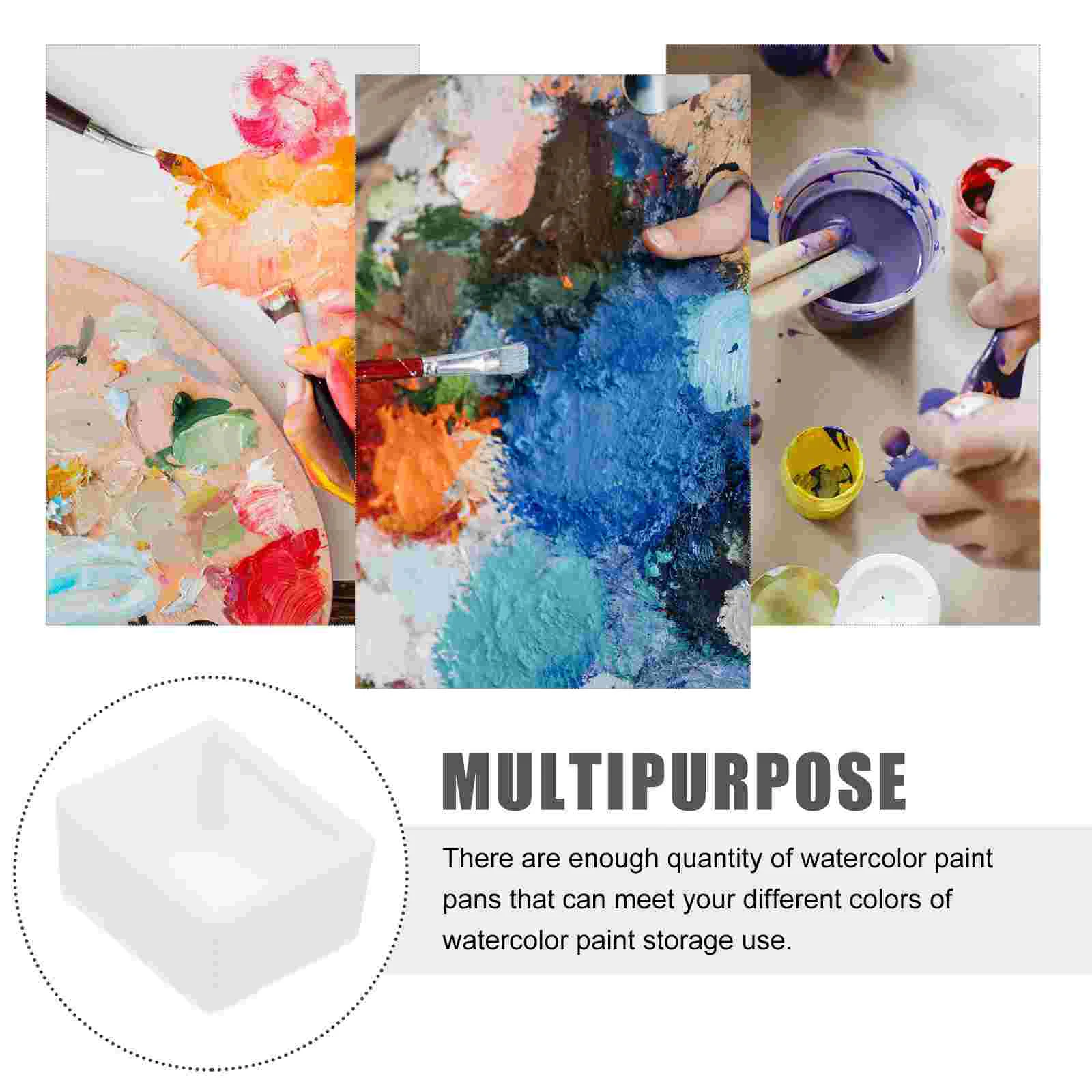 12 ชิ้นอุปกรณ์วาดภาพสีน้ําครึ่งกระทะอัตโนมัติพลาสติก Abs เปล่า