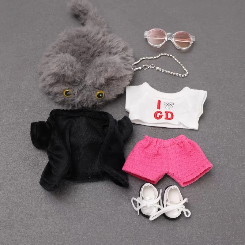 15-17cm labubu roupas boneca terno gd concerto mesmo estilo gato chapelaria chapéu conjunto de roupas acessórios roupas ídolo coreano fãs presentes