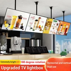 Lighting ultra-thin LED floating lightbox, LED menu board, magnetic ceiling hanging lightbox, suitable for restaurants and shops