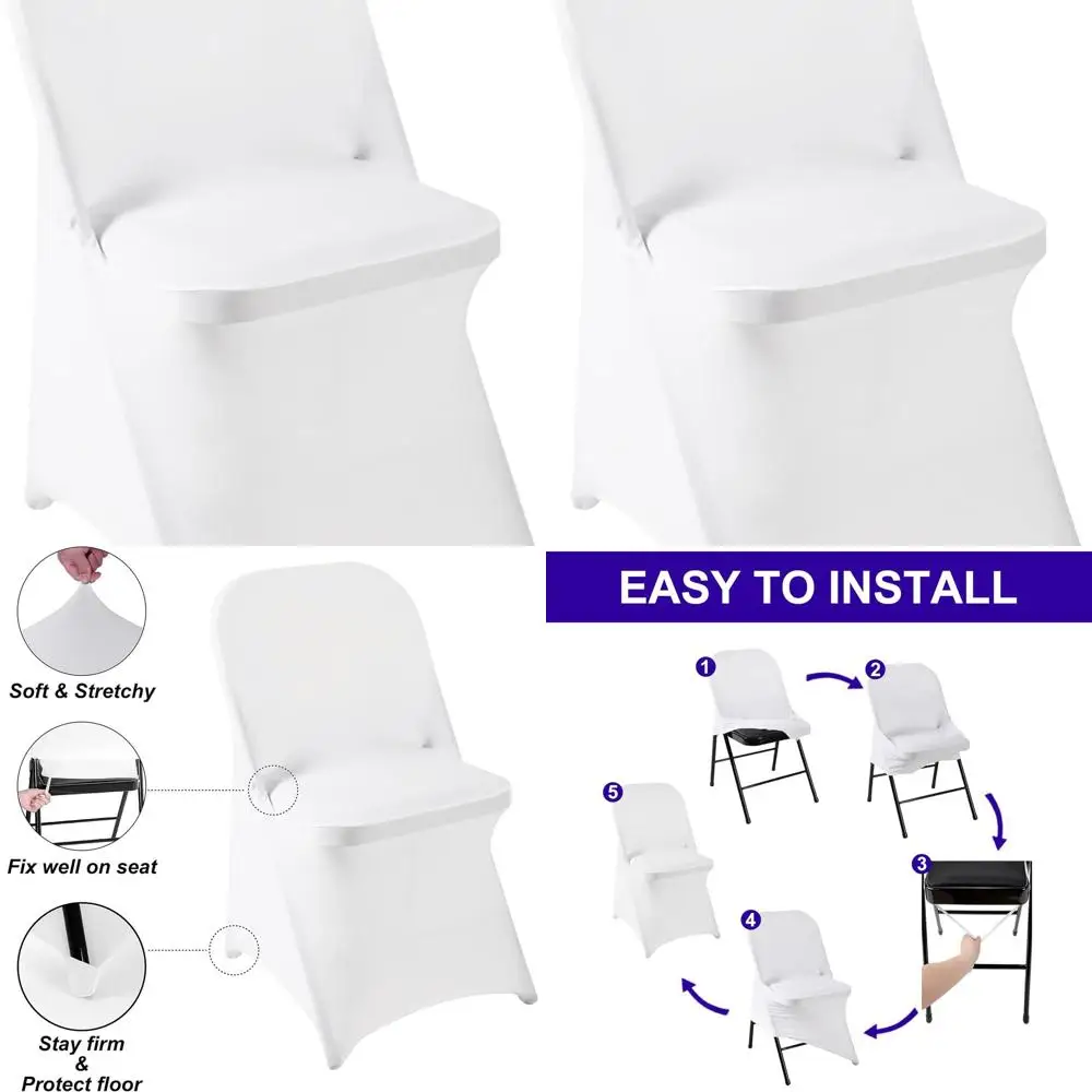 

Упаковка из 36 универсальных чехлов на стулья из спандекса для мероприятий, свадеб, банкетов — белый