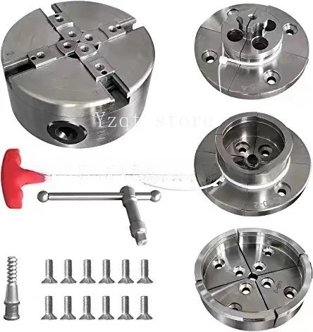 Woodworking machinery accessories Woodworking chuck Wooden rotary lathe chuck 4 inch C type 4 jaw self-centering woodworking
