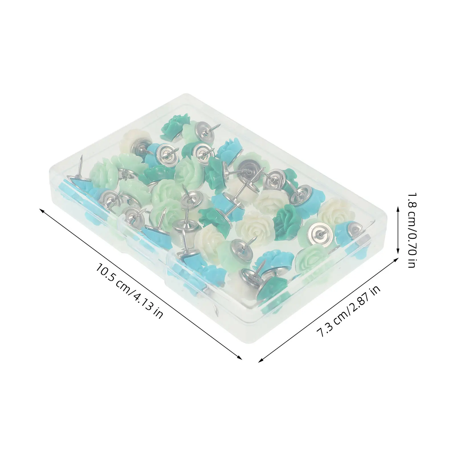 40 قطعة دبابيس ضغط زهرة الورد للوحة الفلين مشرق مسامير الإبهام الصغيرة الزخرفية مكتب المنزل خريطة المدرسة مكتب الحرفية