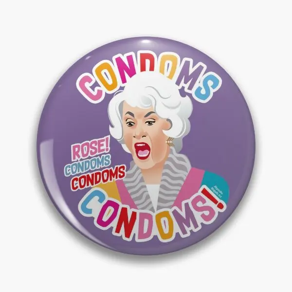 Condoms Rose  Soft Button Pin Lapel Pin Hat Cute Creative Brooch Gift Cartoon Badge Collar Lover Clothes Women Fashion Metal