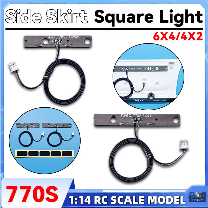 770S 4X2 6X4 Side Skirt Square Light LED Circuit Board For 1/14 Tamiyaa RC Dump Truck Tractor SCANIAA DIY Toys Model Parts