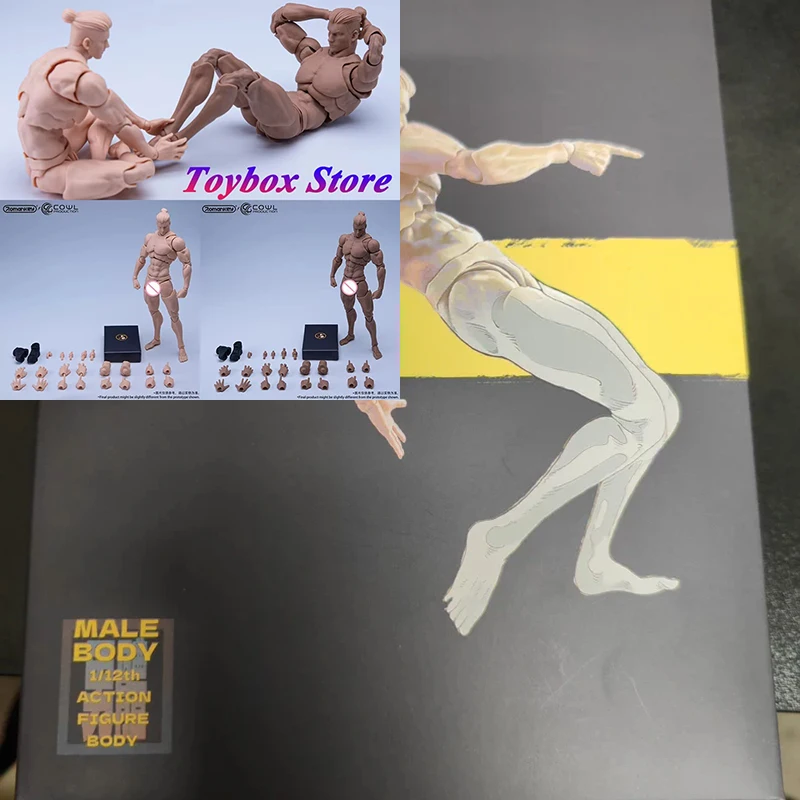 

1/12 аниме супер гибкий человек-солдат черный бледный загар модель тела Романkey X COWL игрушки аксессуар для 6 "декоры экшн-фигурок