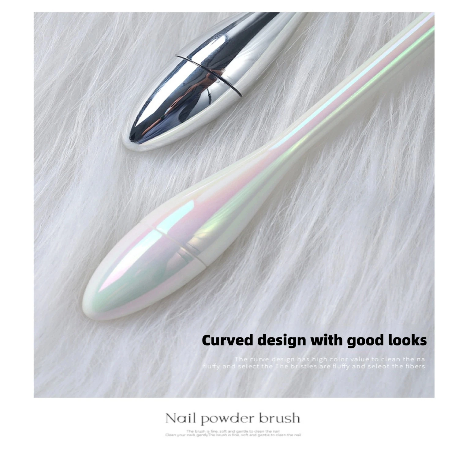 Pędzel do zdobienia paznokci, pędzel do usuwania pyłu, profesjonalne pędzle do makijażu paznokci, pędzle z długą rączką, super puszyste narzędzia do usuwania pyłu do manicure