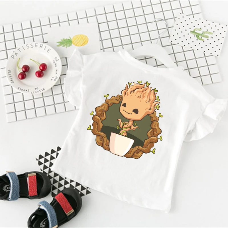 Baby Groot Heat Transfer Vinyl Sticker Cute Rocket Raccoon Iron On Transfers On Clothes For Kids Disney Print Ironing Patches