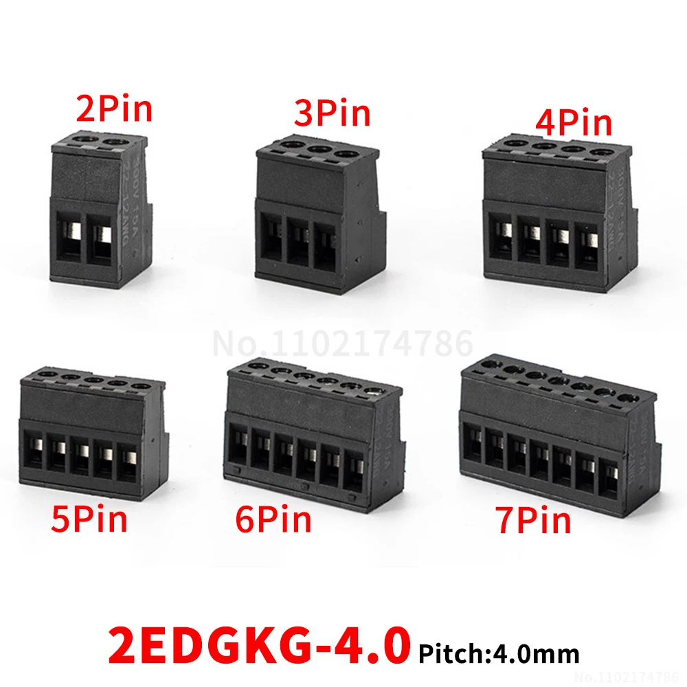 (1 pcs) 2EDGKG - 4.0mm pitch plug 2~20P PLC terminal block terminal blocks 15EDGKG 4.0