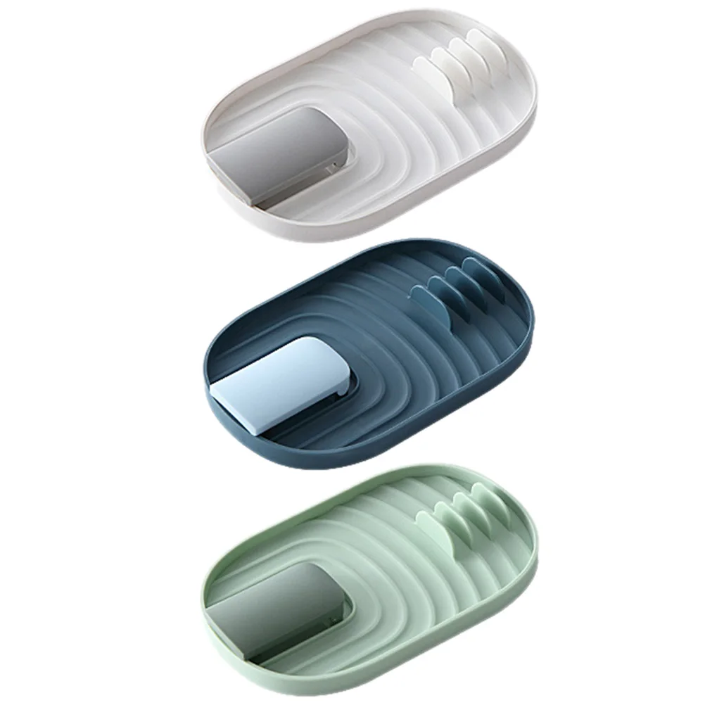 

3pcs Pot Lid Rack Spoon Spatula Holder Plastic Kitchenware Organizer Reusable Easy Clean Structure
