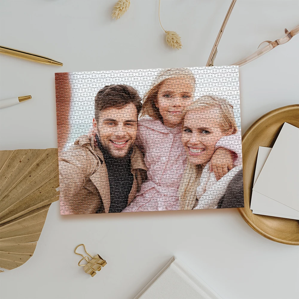 35/300/500pcs Creative family Customized Photo Personalised Decompression Puzzles Custom DIY Personalised Photo Portrait Puzzle